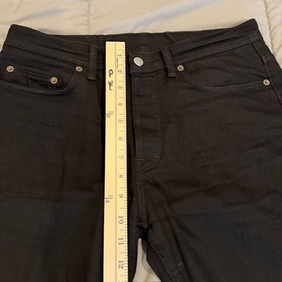 ACNE Studios River Stay Black Men's Cropped Black Stretch Jeans Size 31 - Picture 11 of 13